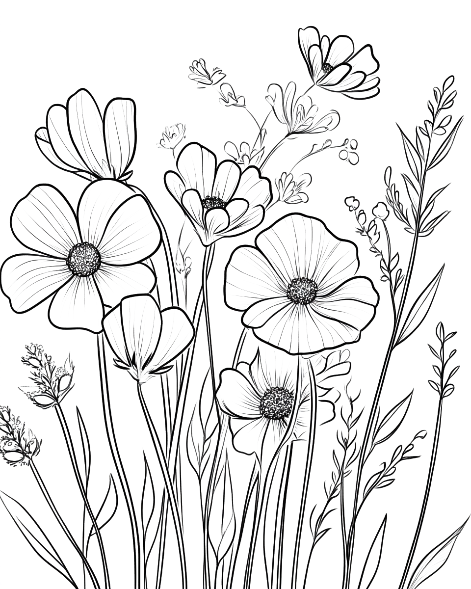 150 Flowers Coloring Pages