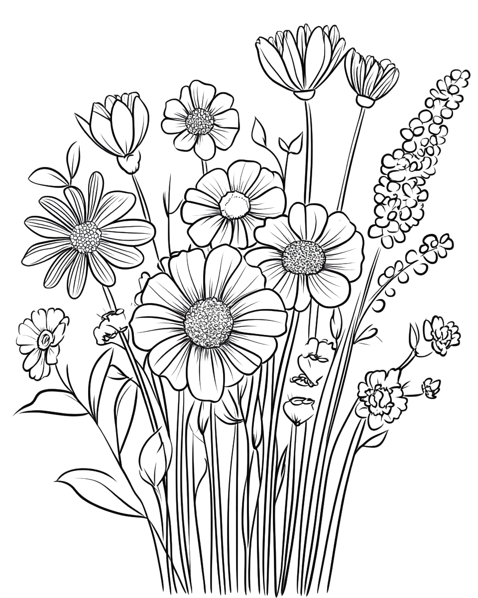 150 Flowers Coloring Pages