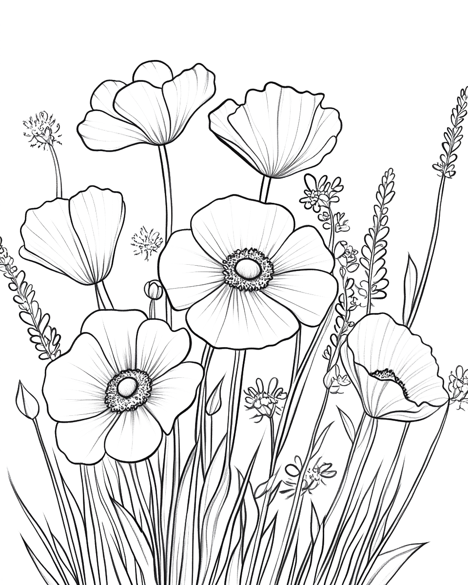 150 Flowers Coloring Pages