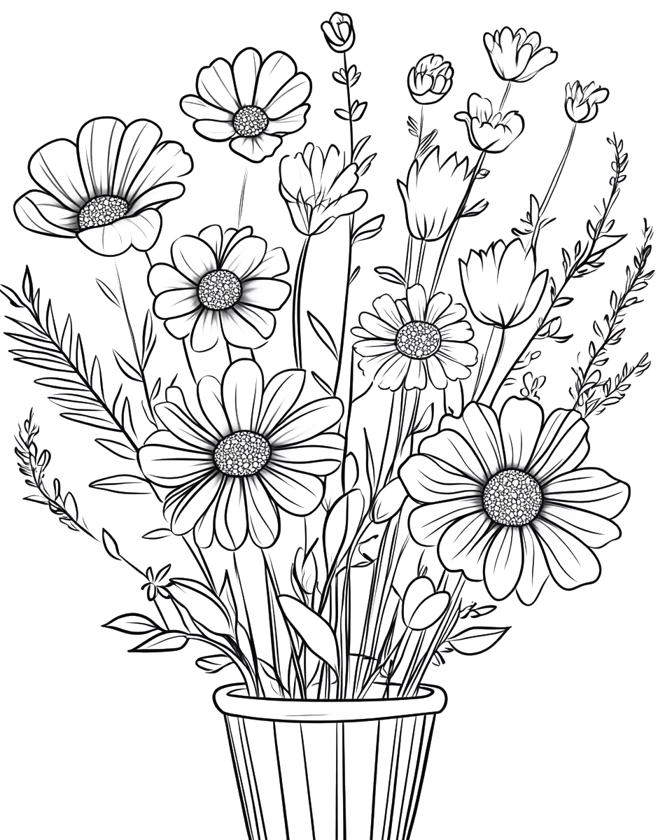 150 Flowers Coloring Pages