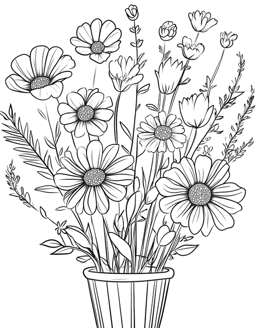 150 Flowers Coloring Pages