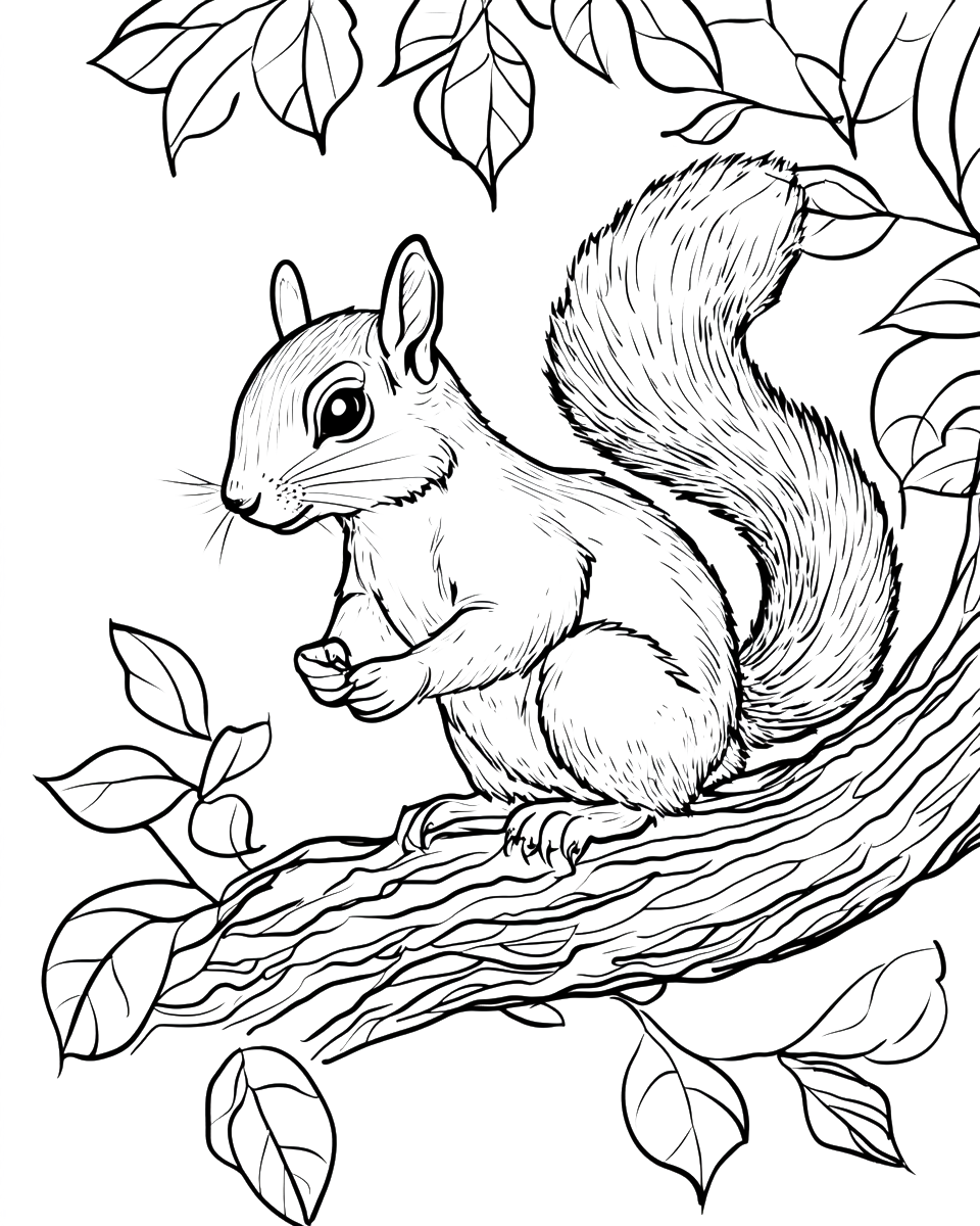 110 Squirrel Coloring Book Pages
