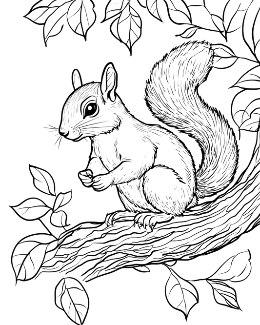 110 Squirrel Coloring Book Pages