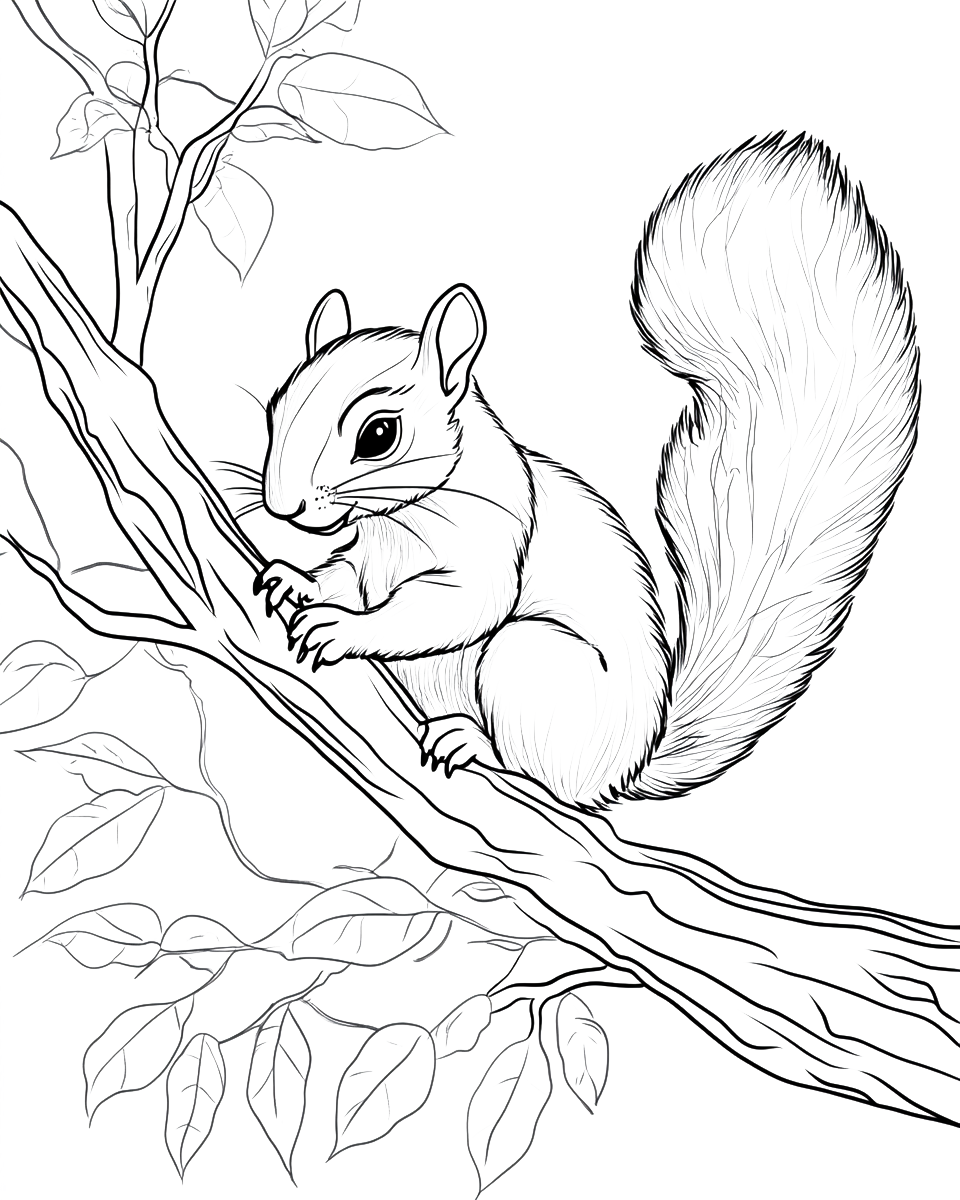 110 Squirrel Coloring Book Pages