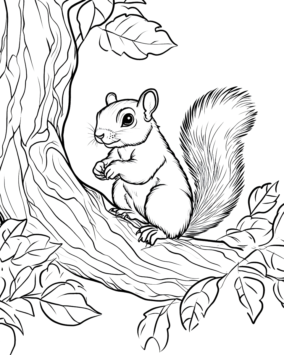 110 Squirrel Coloring Book Pages
