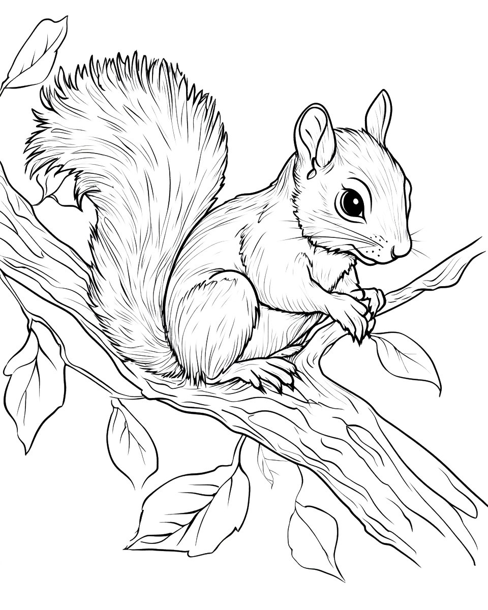 110 Squirrel Coloring Book Pages