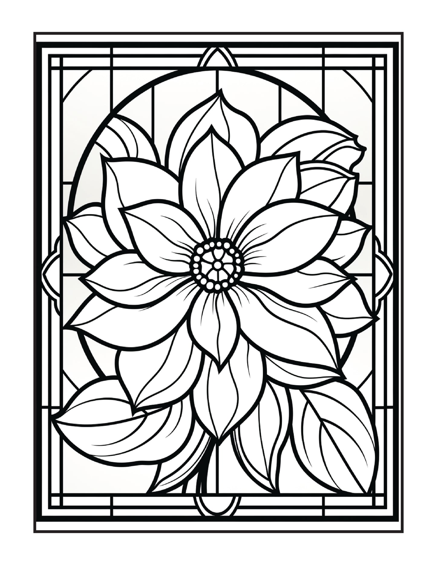 220 Stained Glass Flower Coloring Pages