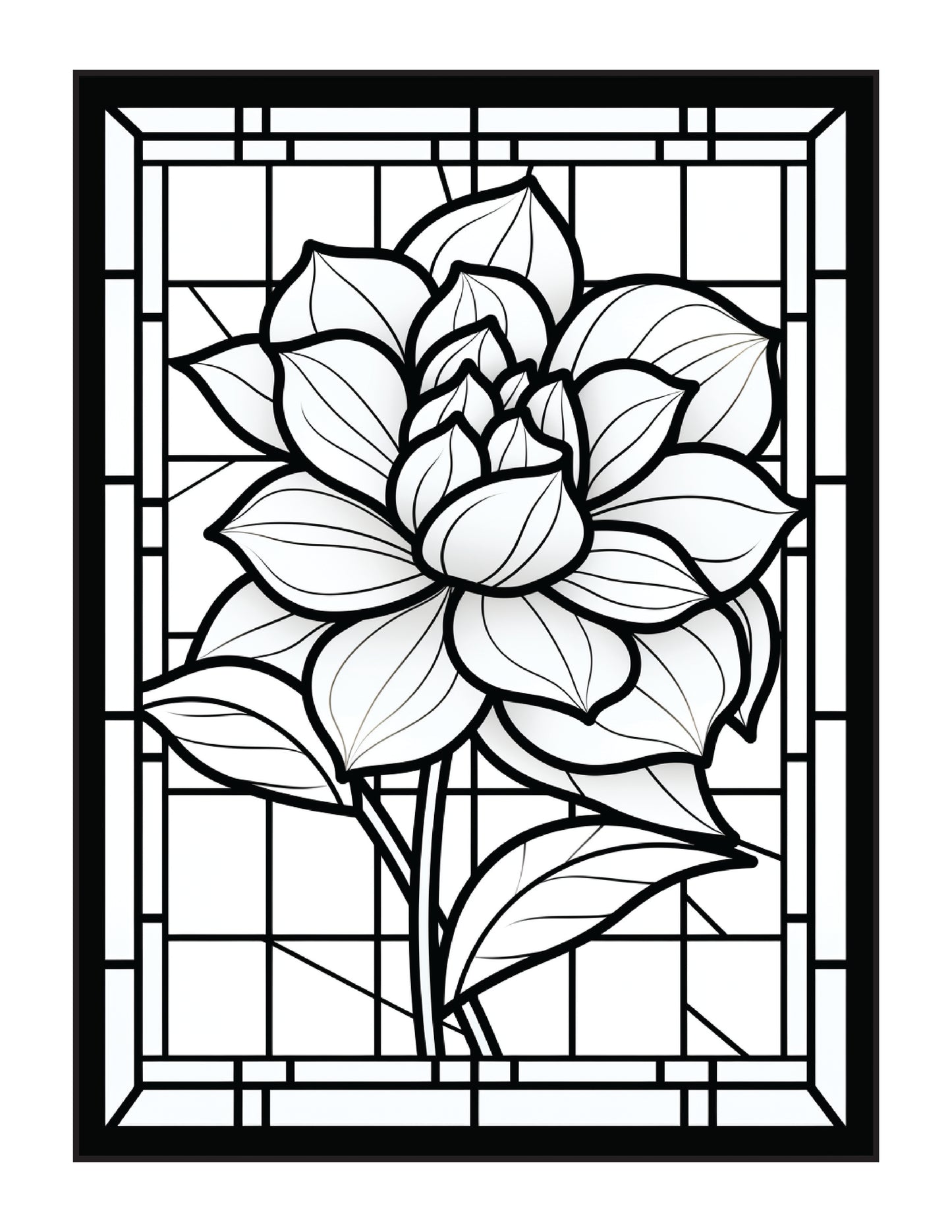 220 Stained Glass Flower Coloring Pages
