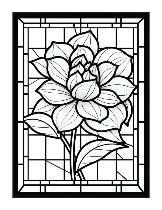 220 Stained Glass Flower Coloring Pages