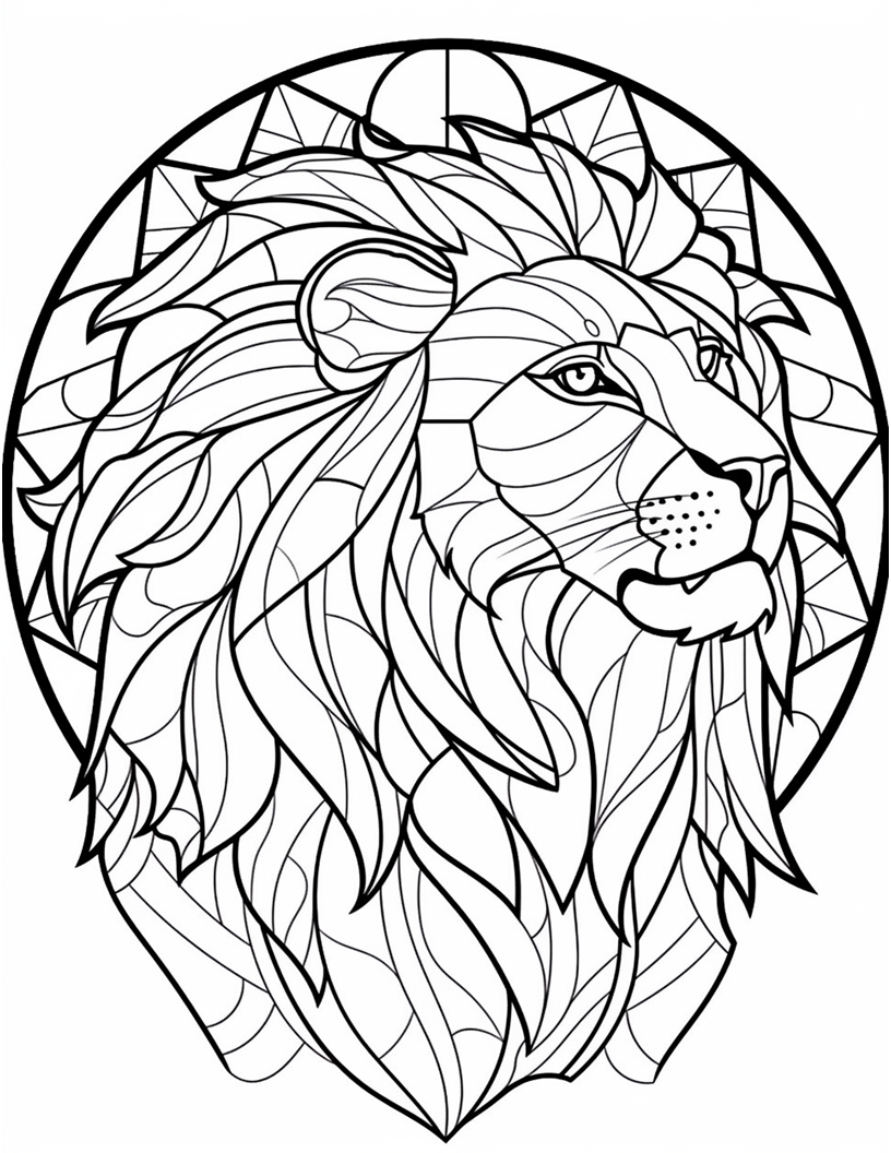 100 Animals Stained Glass Coloring Pages