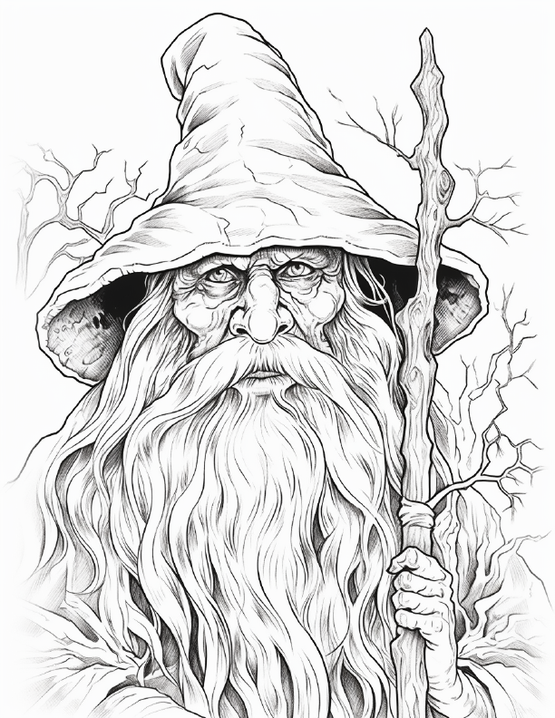 270 Halloween Wizard Coloring pages
