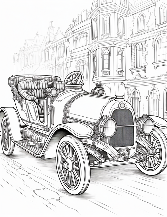 100 Steampunk Car Coloring Pages