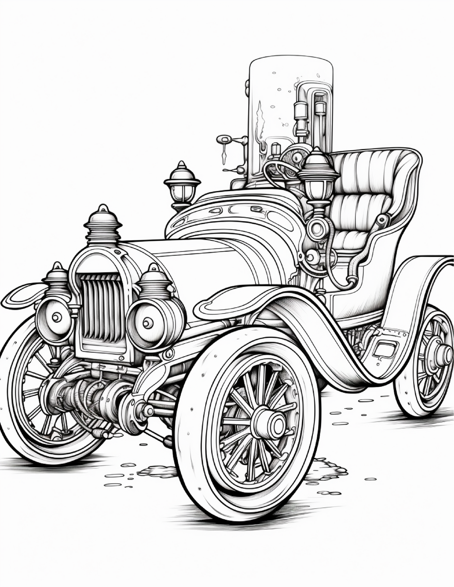100 Steampunk Car Coloring Pages
