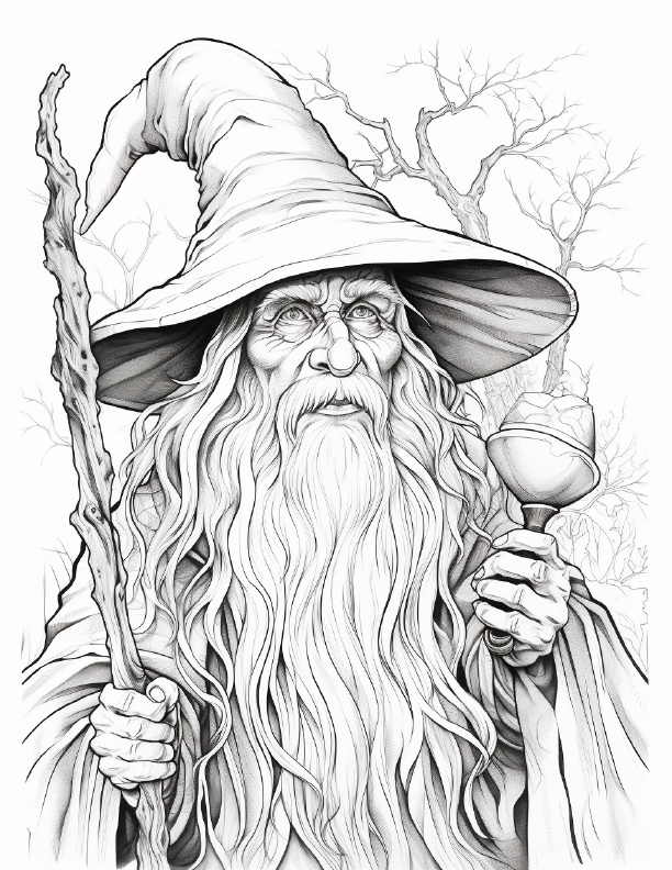 270 Halloween Wizard Coloring pages