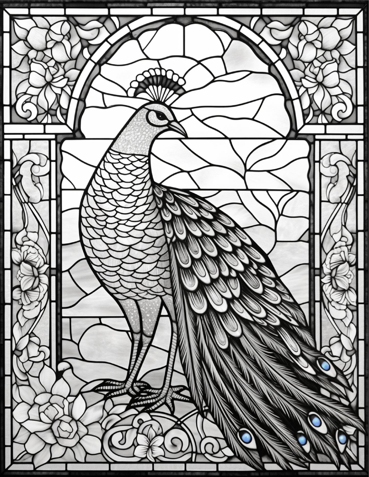 130 Stained Glass Animal Colouring Pages 1