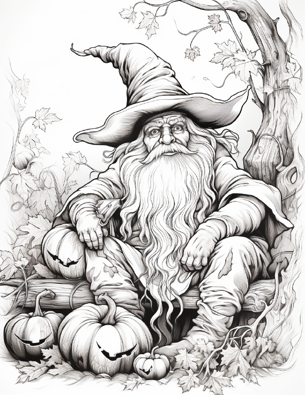 270 Halloween Wizard Coloring pages