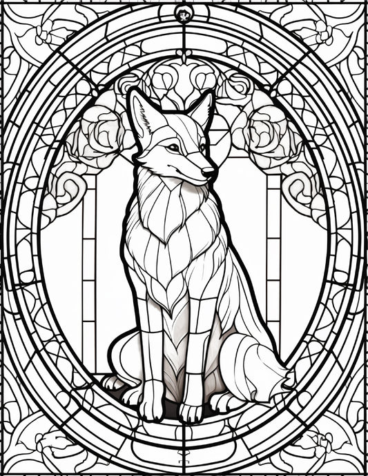 130 Stained Glass Animal Colouring Pages 1