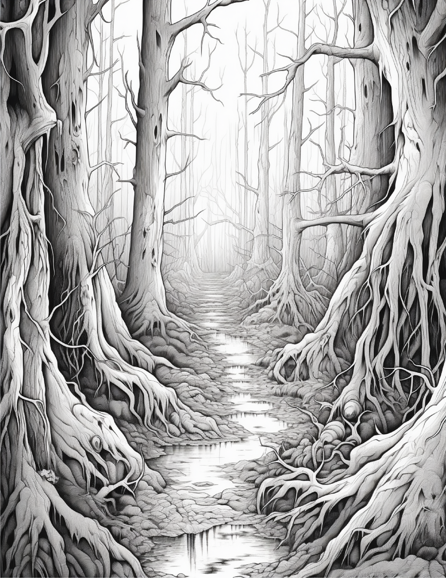 195 Enchanted Gothic Forest Coloring Pages