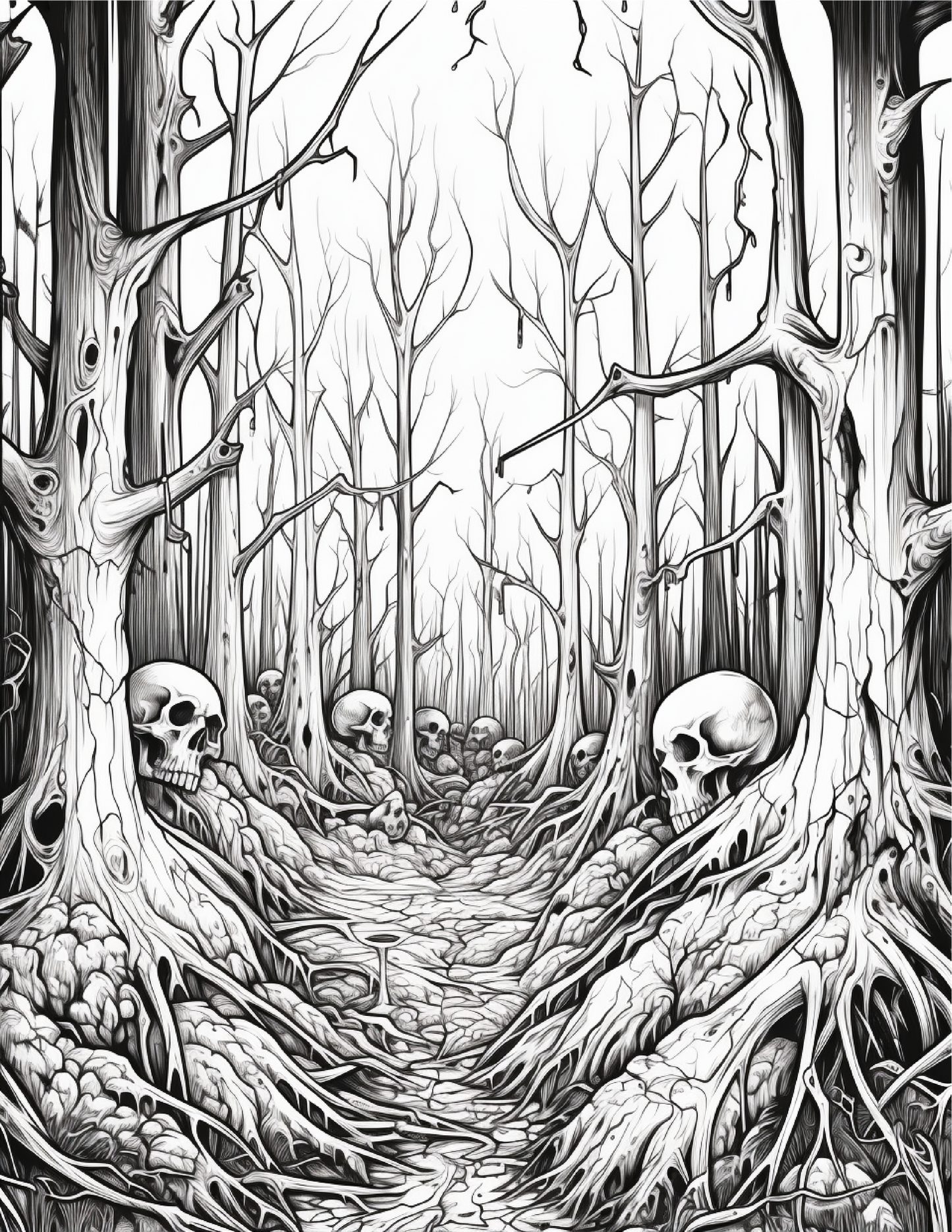 195 Enchanted Gothic Forest Coloring Pages