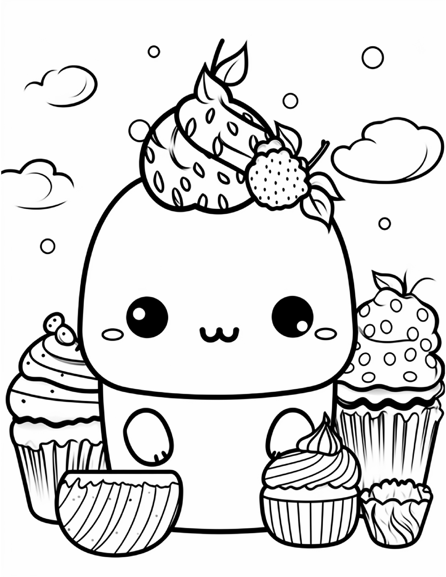 200 Cute Kawaii Coloring Pages for Kids 1