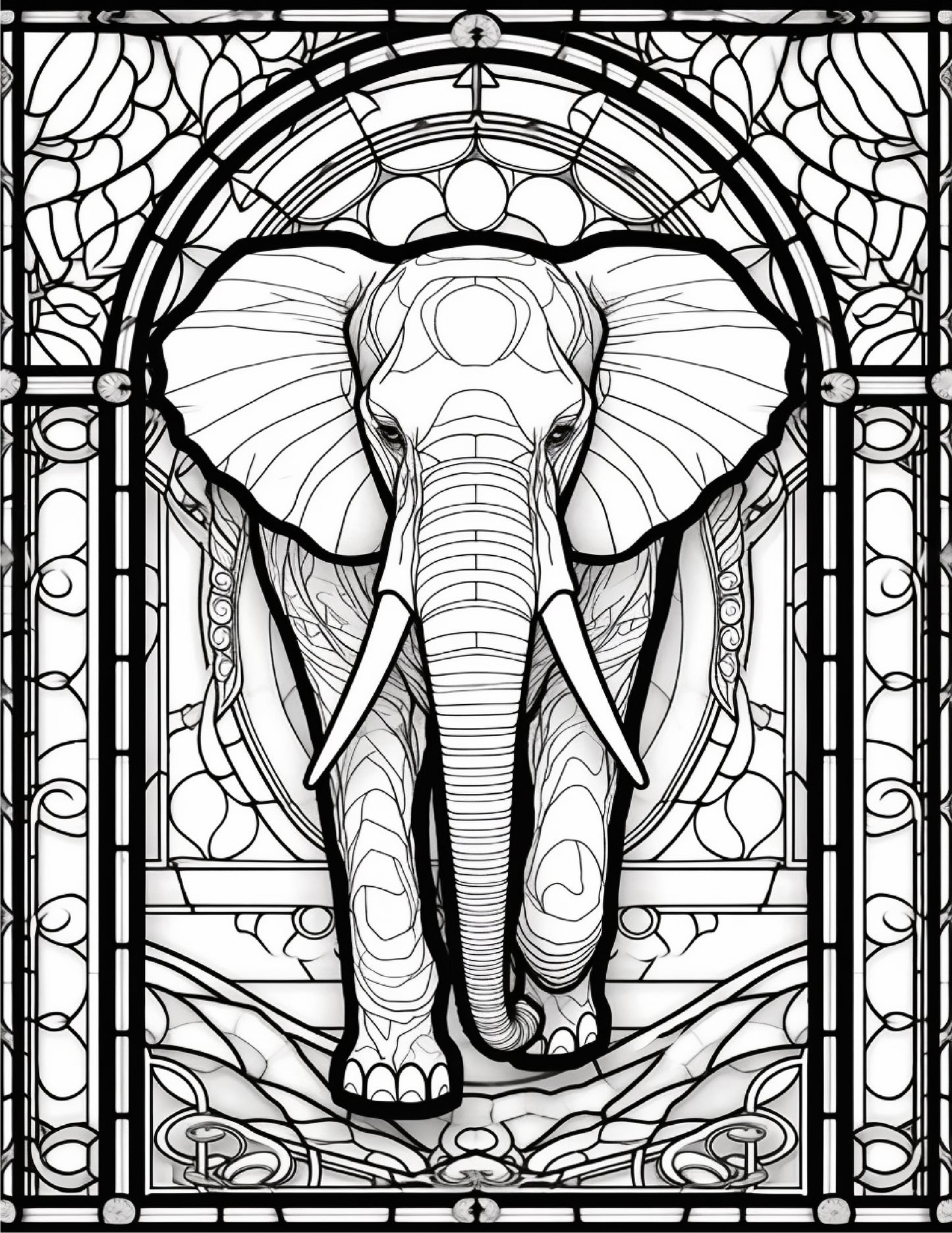 145 Animals Stained Glass Coloring