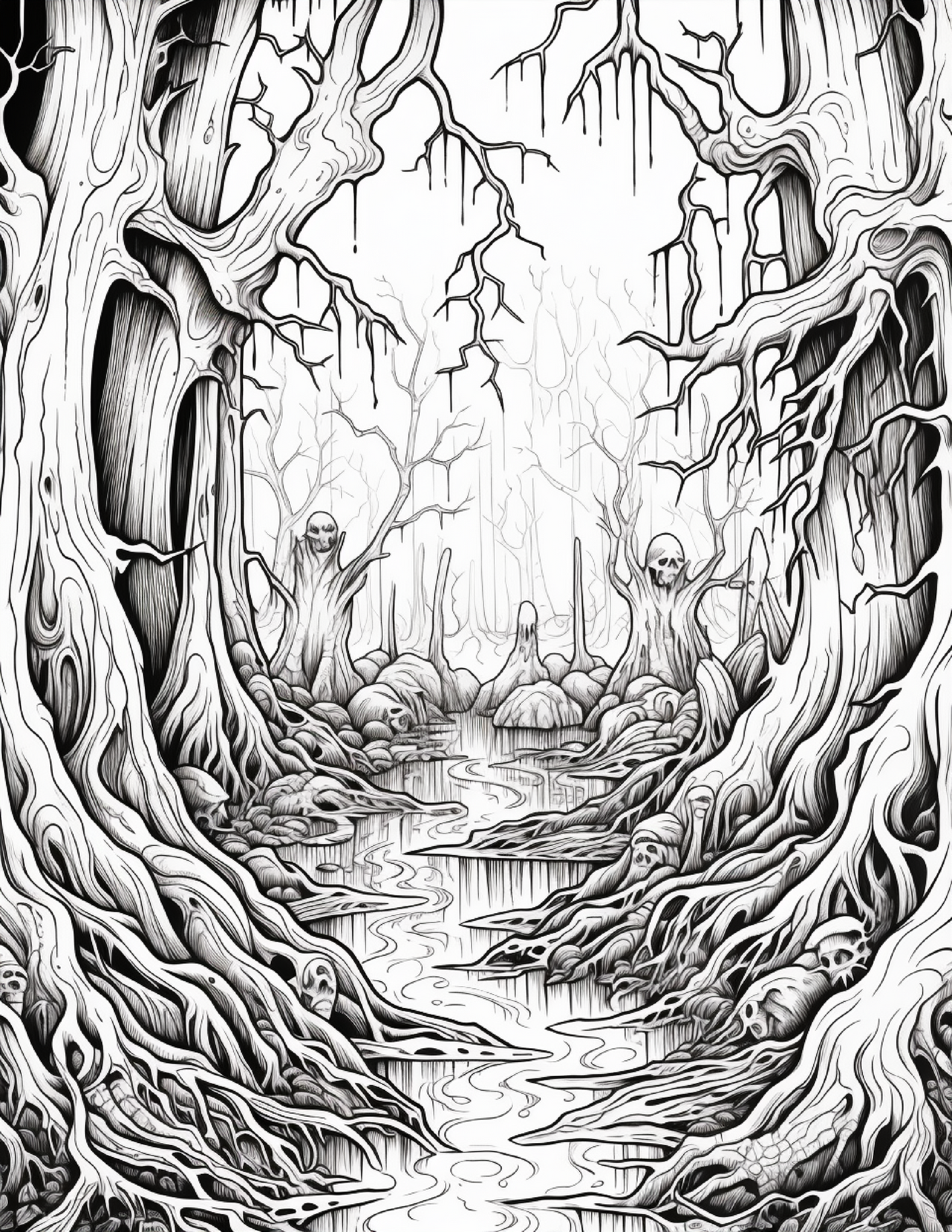 203 Enchanted Gothic Forest Coloring Pages