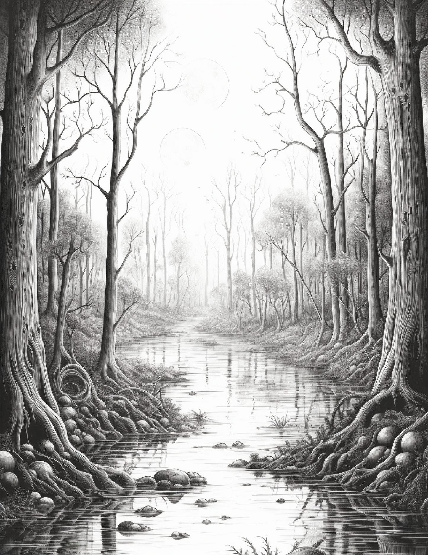 203 Enchanted Gothic Forest Coloring Pages