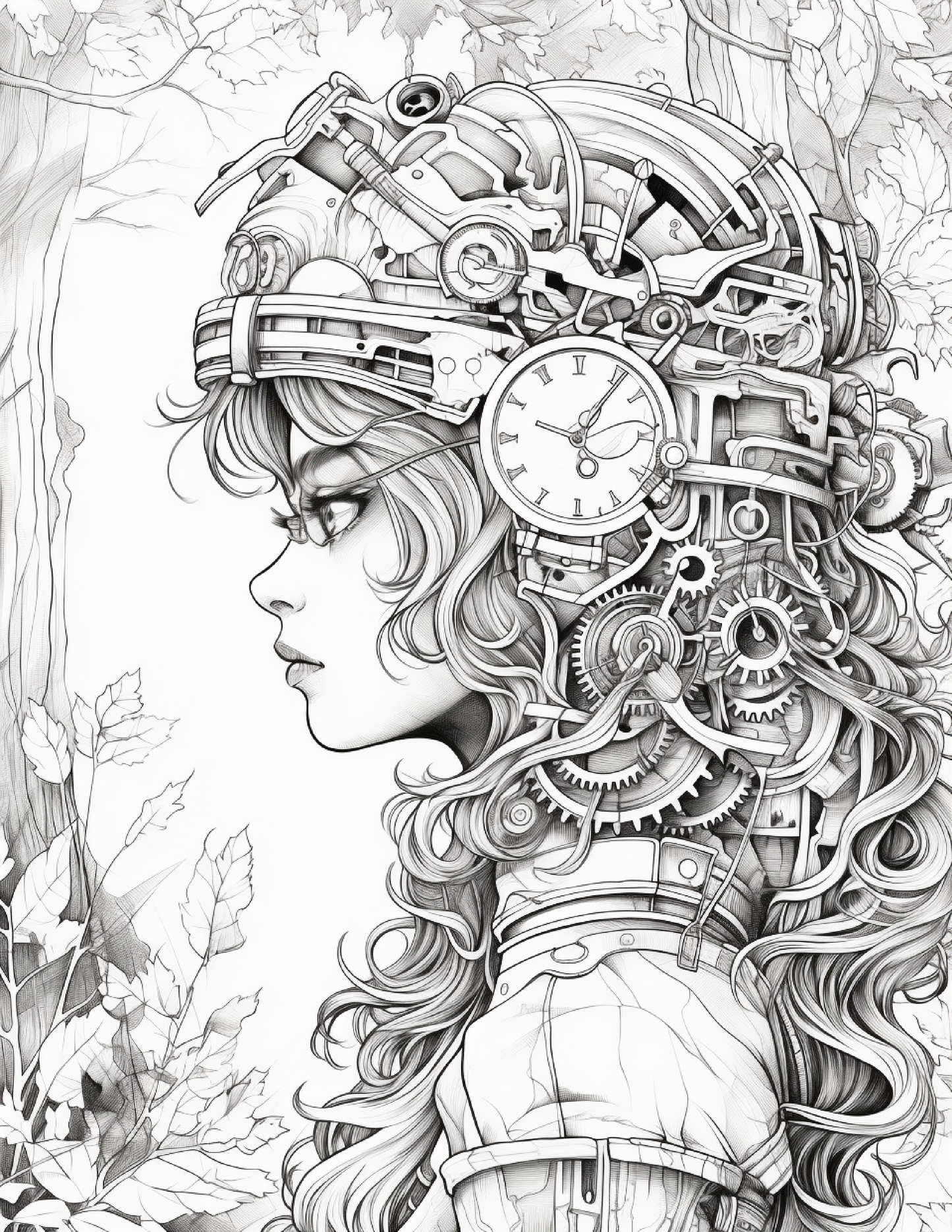 220 Steampunk Forest Coloring pages