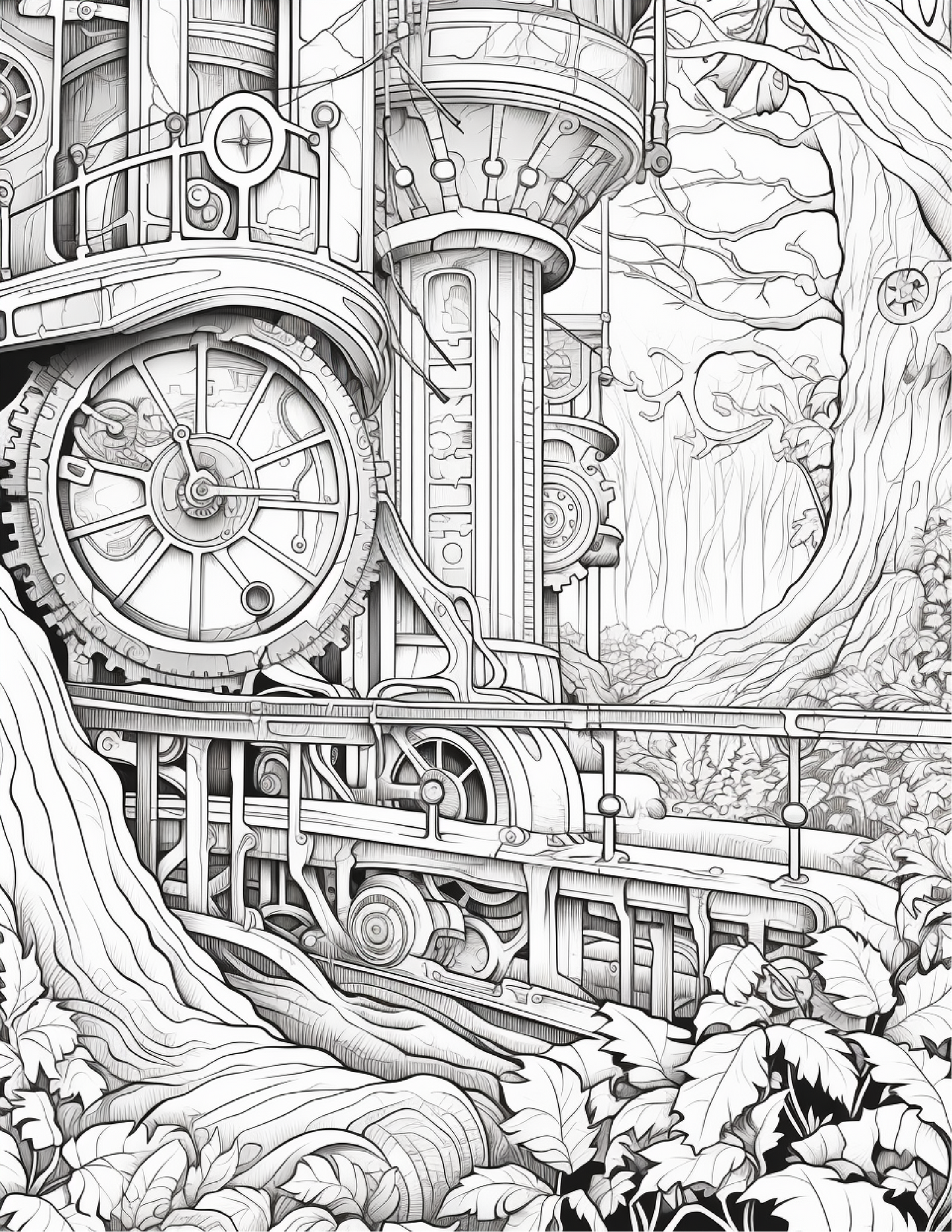 220 Steampunk Forest Coloring pages