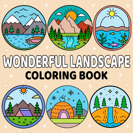 Wonderful landscape coloring book