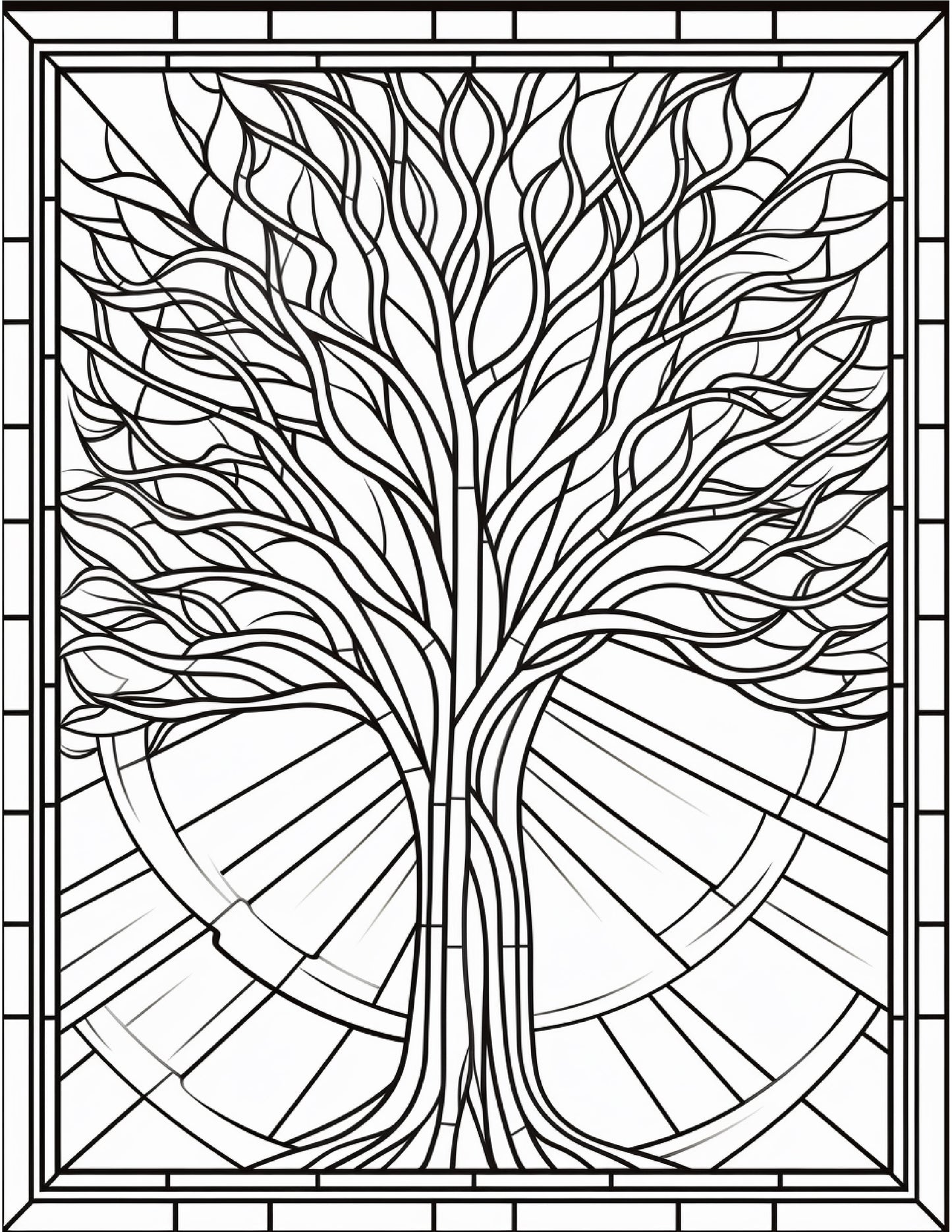 100 Stained Glass Autumn Coloring for Adults