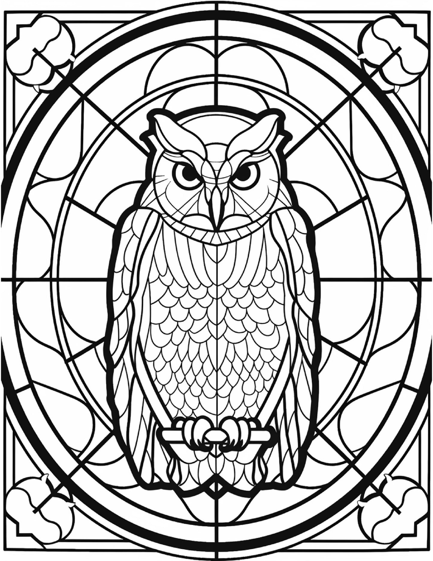150 Stained-Glass Owl Coloring Pages