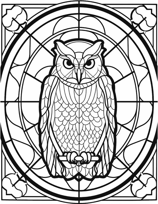 150 Stained-Glass Owl Coloring Pages