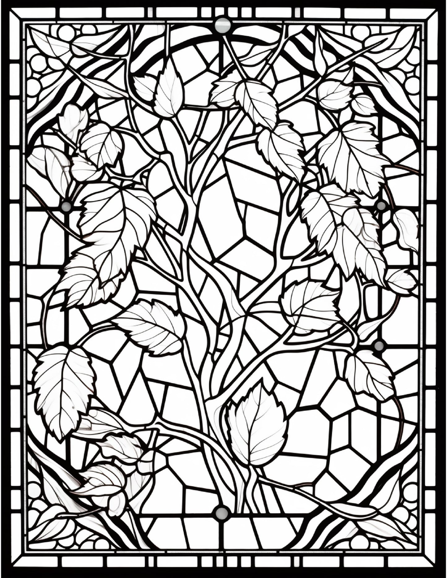 100 Stained-Glass Autumn Coloring 6