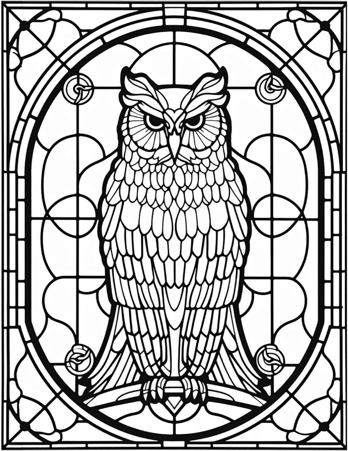 150 Stained-Glass Owl Coloring Pages