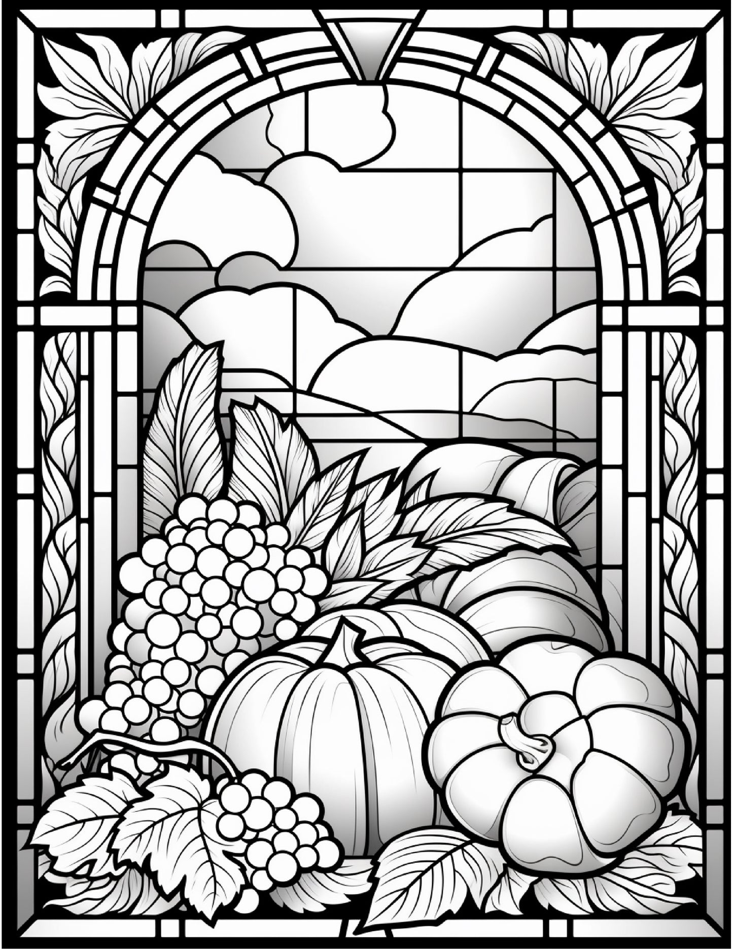100 Stained-Glass Autumn Coloring 6
