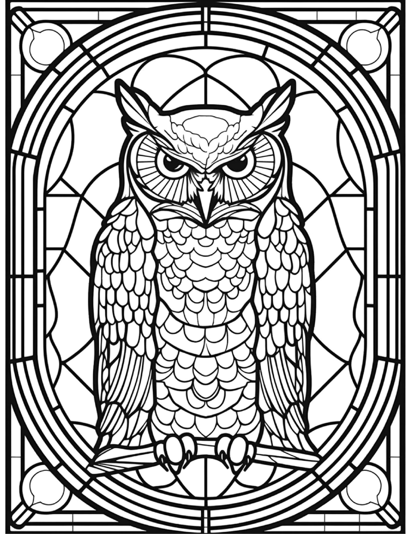 150 Stained-Glass Owl Coloring Pages