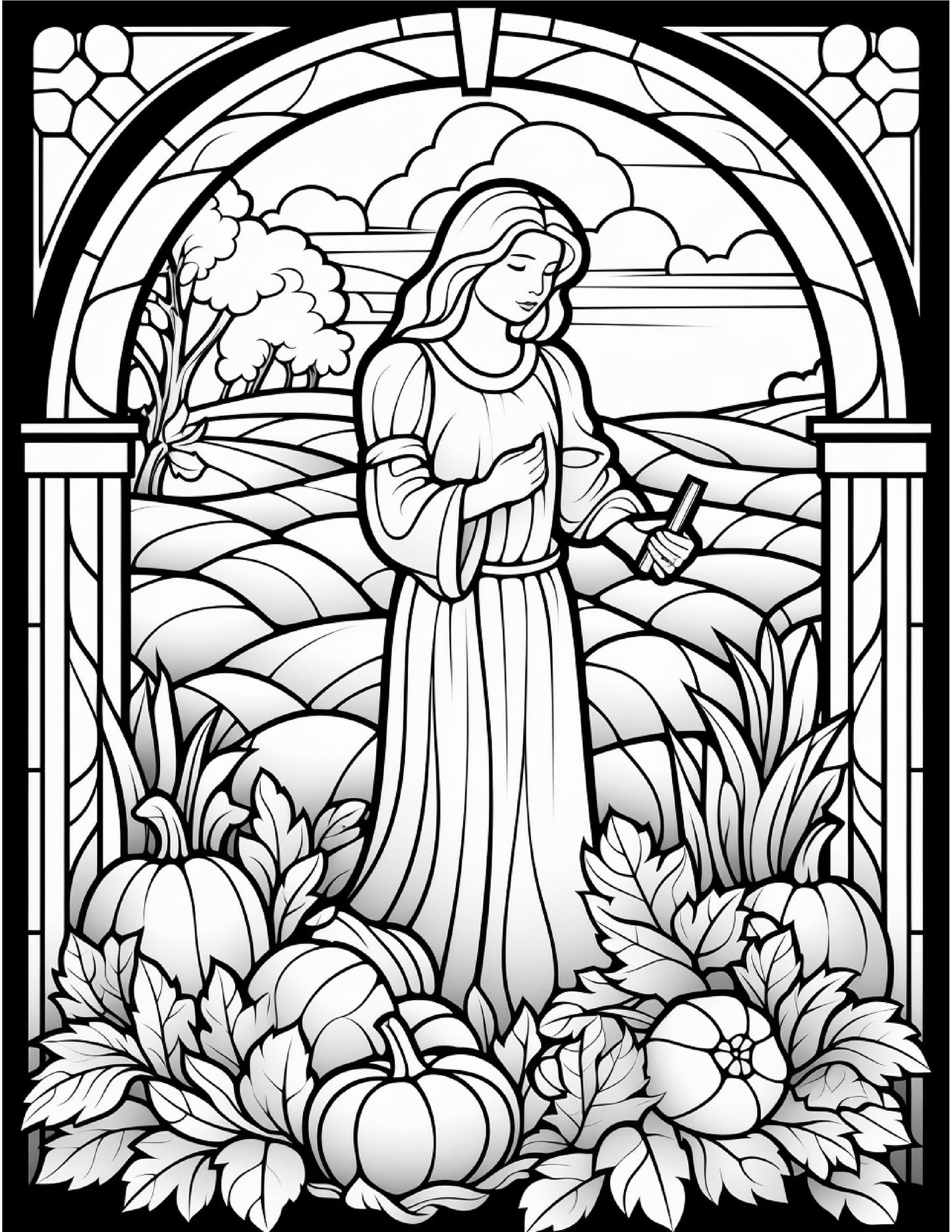 100 Stained-Glass Autumn Coloring 6