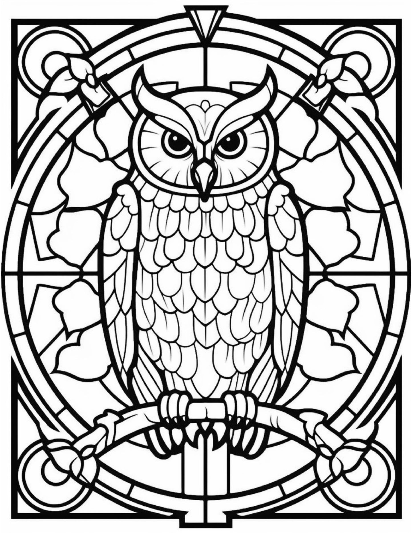 150 Stained-Glass Owl Coloring Pages