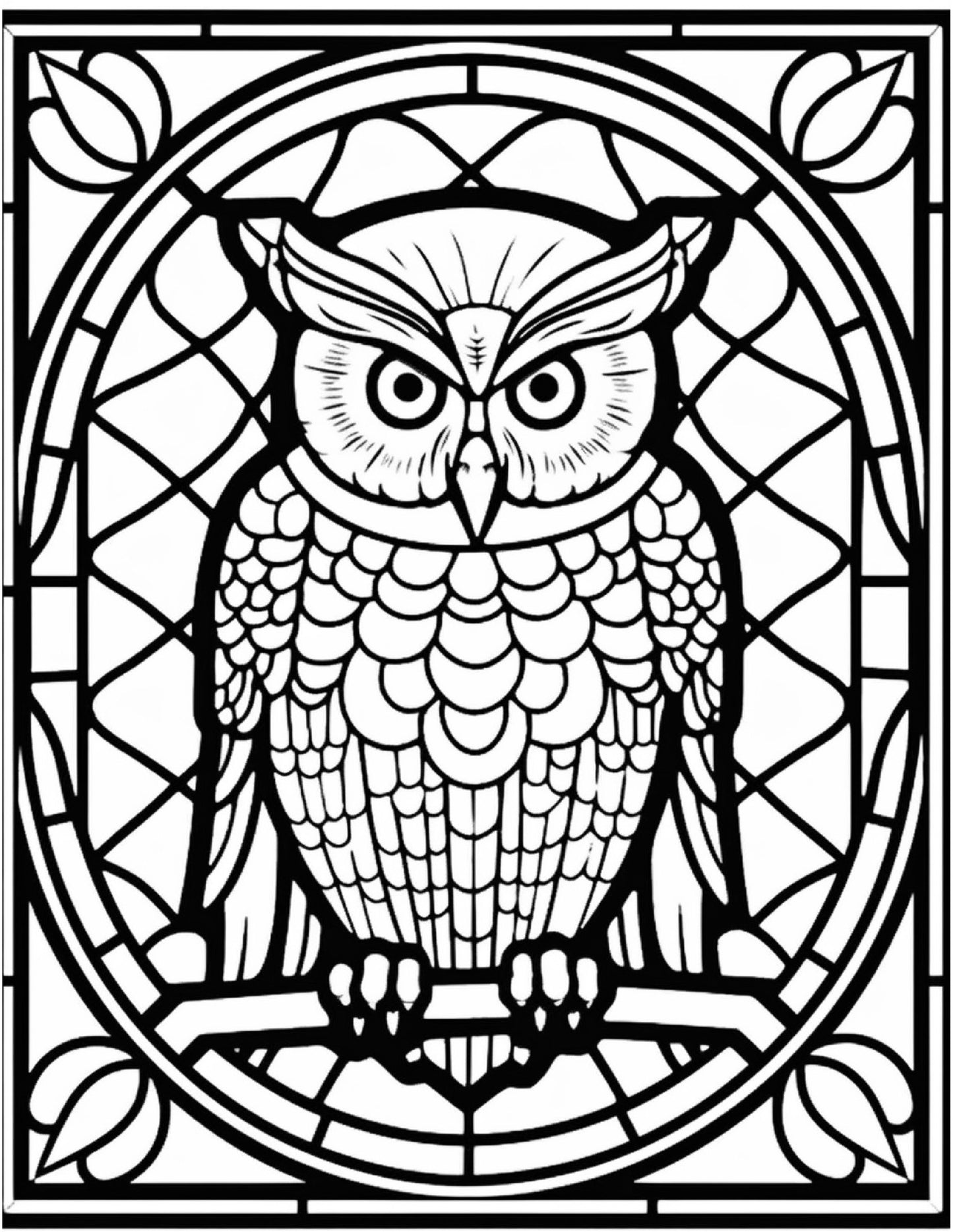 150 Stained-Glass Owl Coloring Pages