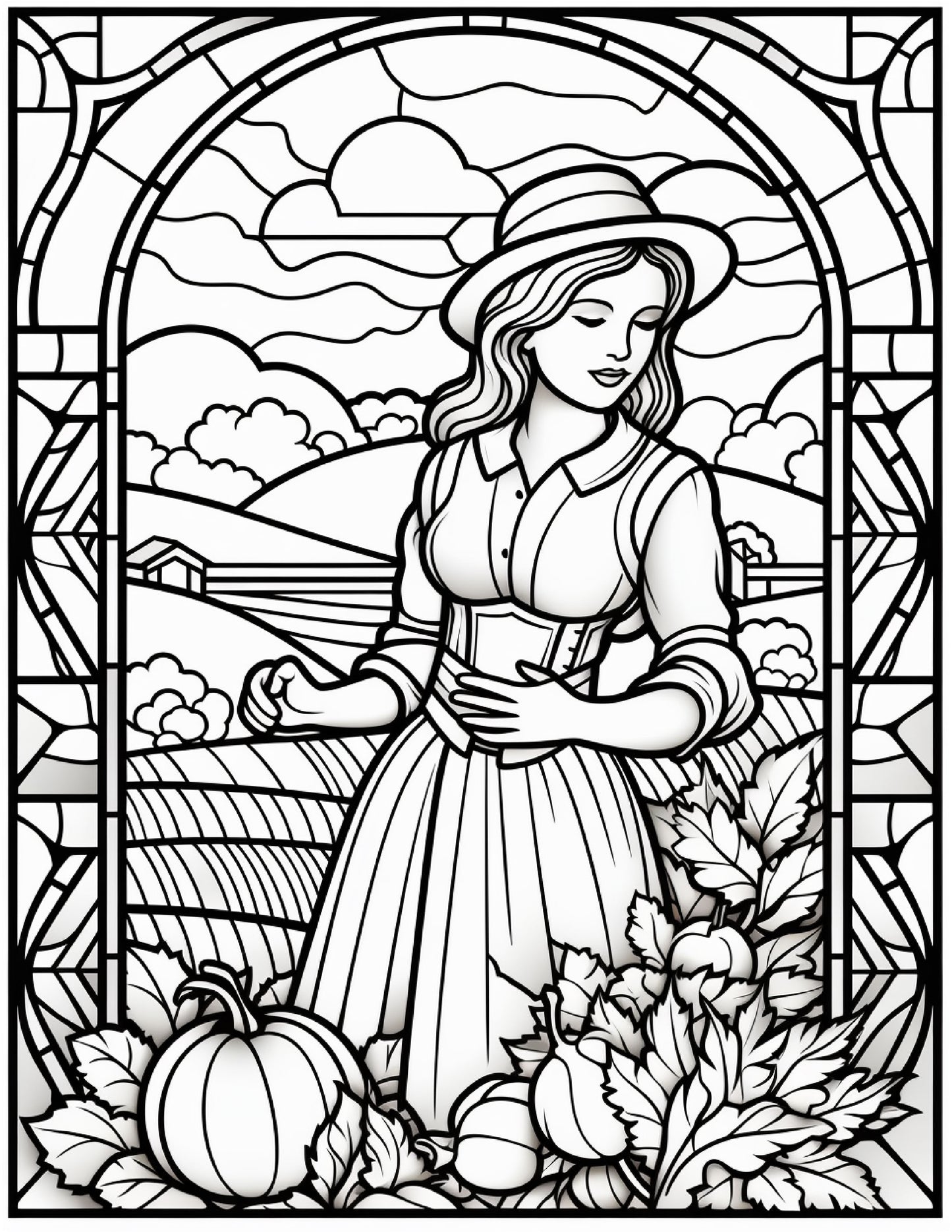 100 Stained-Glass Autumn Coloring 6