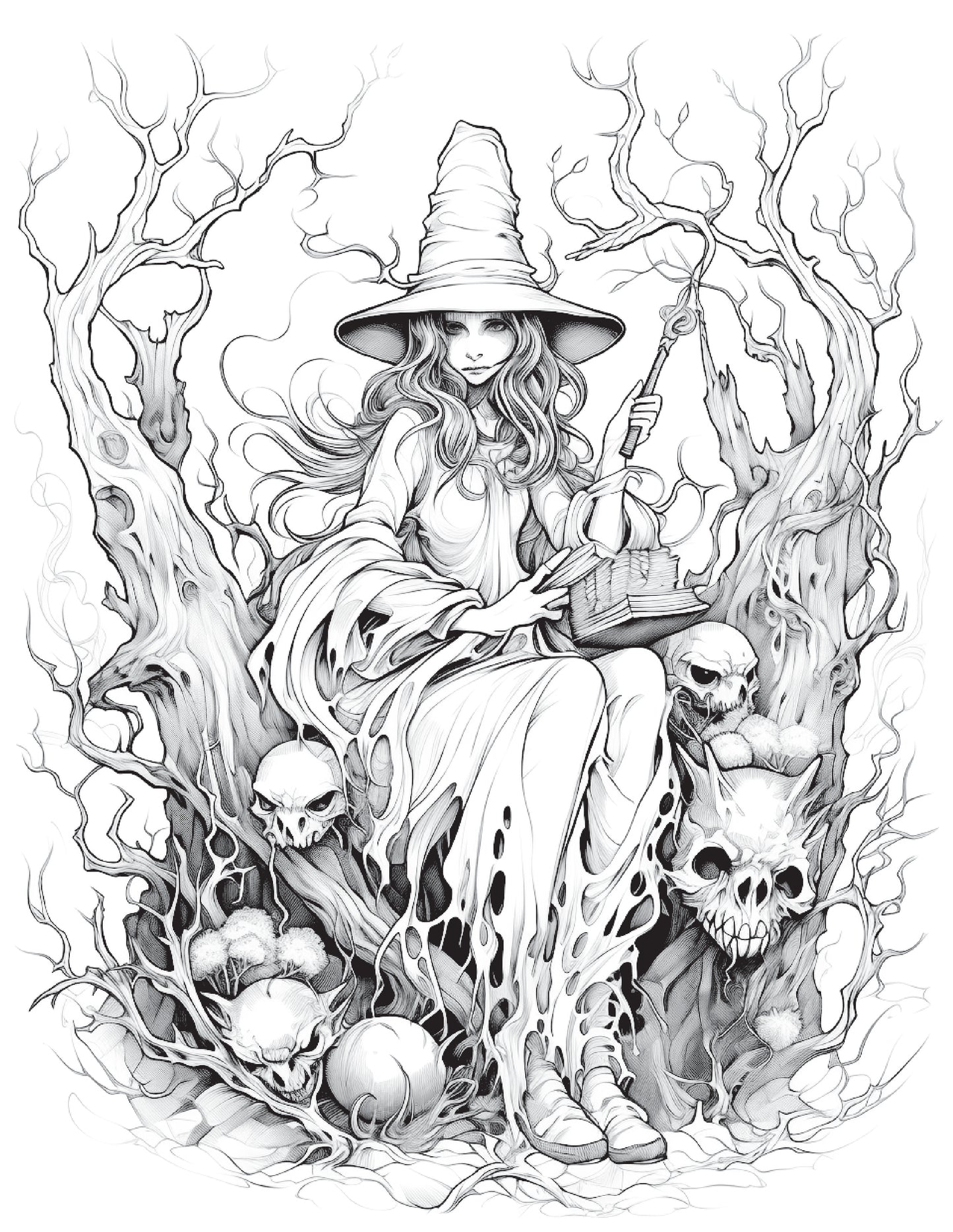 100 Witch Coloring Pages 1