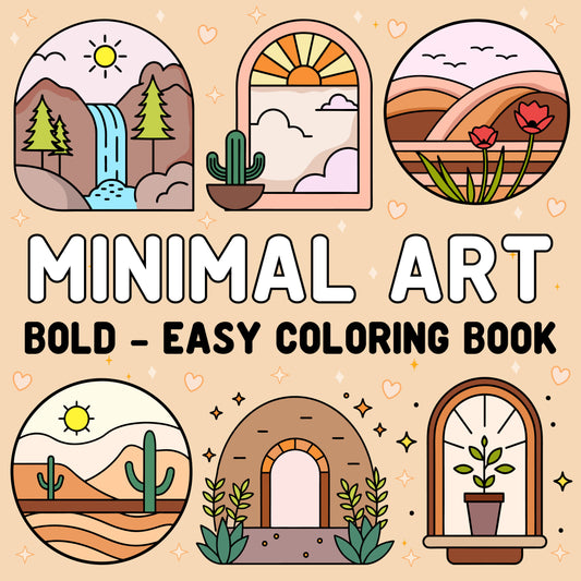 Minimal Art Bold and Easy Coloring Book