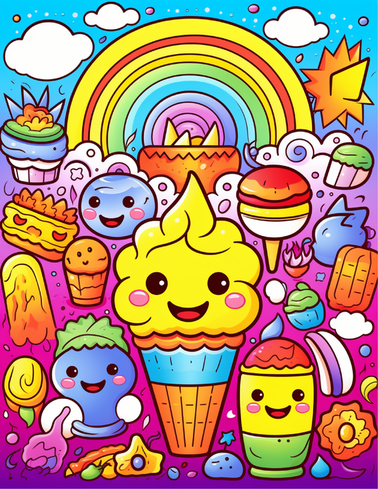 Cute Kawaii Summer Coloring Pages For Kids 1