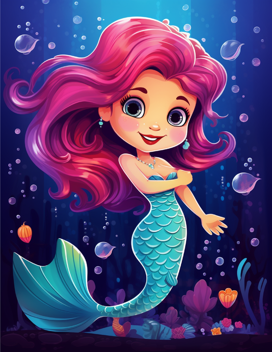 Cute Mermaid Coloring Pages For Kids