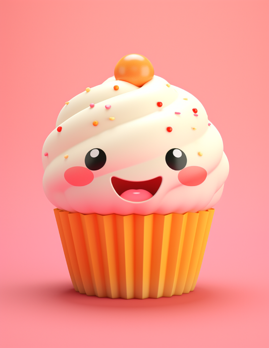 Cute Kawaii Cupcake Coloring Pages For Kids 2