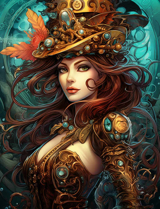 190 Steampunk Mermaid Coloring Pages
