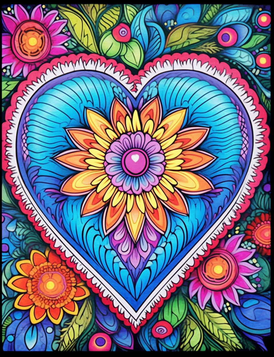 230 Heart Coloring Book Pages