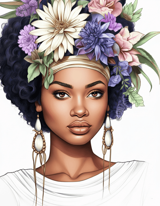 African Black Woman Coloring Pages for Adults 0