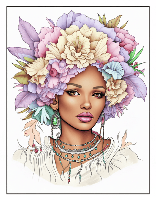 African-Black-Woman-Coloring Book 163 Pages